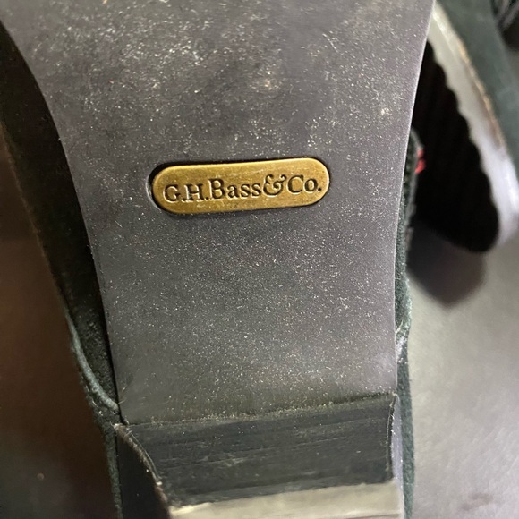 G.H Bass Cuffed Heeled Ankle Boots/Booties Black Red Buffalo Print Size 7 1/2 - Picture 15 of 16